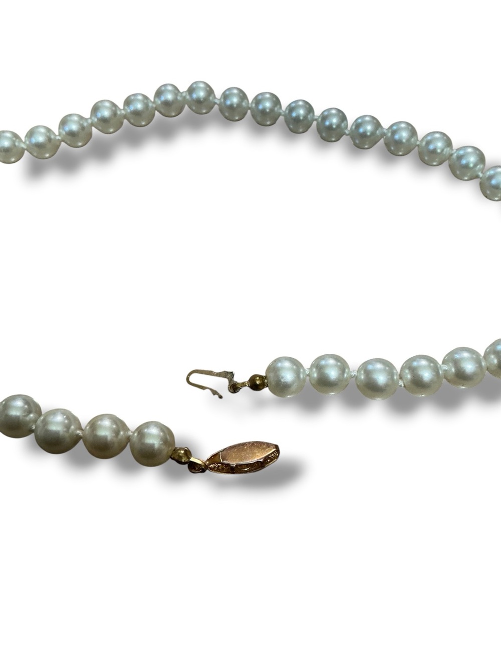 Classic Pearl Lariat Necklace with Gold-Tone Rhinestone Accent Enhancer Pendant - Picture 5 of 10